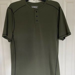 Olive Green Express Short Sleeve Henley